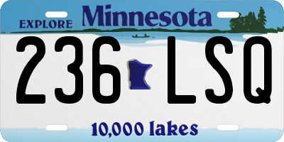 MN license plate 236LSQ