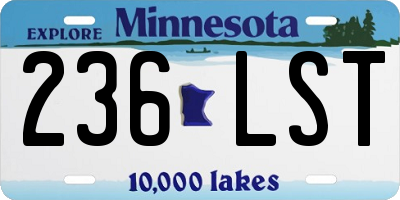MN license plate 236LST