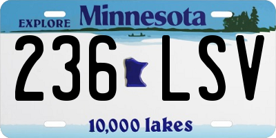MN license plate 236LSV