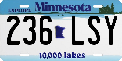 MN license plate 236LSY