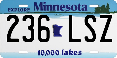 MN license plate 236LSZ