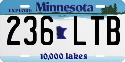 MN license plate 236LTB