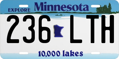 MN license plate 236LTH
