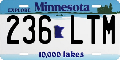 MN license plate 236LTM