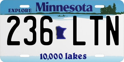MN license plate 236LTN