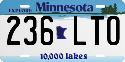 MN license plate 236LTO