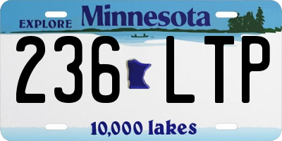 MN license plate 236LTP