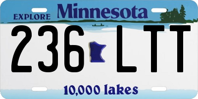 MN license plate 236LTT