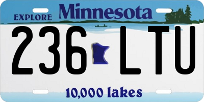 MN license plate 236LTU