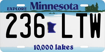 MN license plate 236LTW