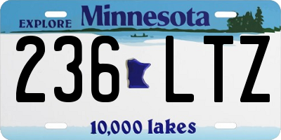 MN license plate 236LTZ