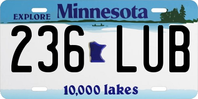 MN license plate 236LUB