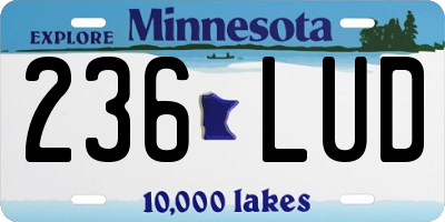 MN license plate 236LUD