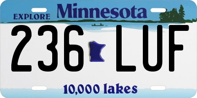 MN license plate 236LUF