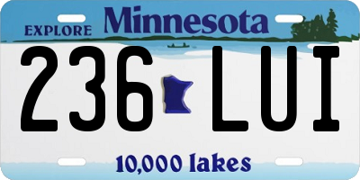 MN license plate 236LUI