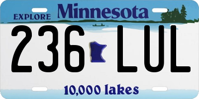 MN license plate 236LUL