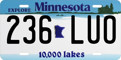 MN license plate 236LUO