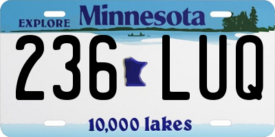 MN license plate 236LUQ