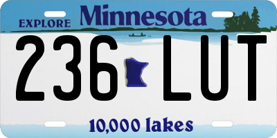 MN license plate 236LUT