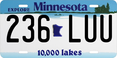 MN license plate 236LUU