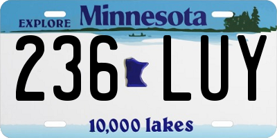 MN license plate 236LUY