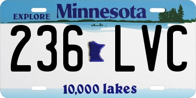 MN license plate 236LVC