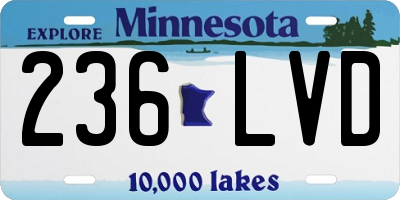 MN license plate 236LVD