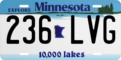 MN license plate 236LVG
