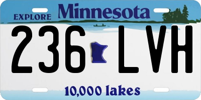 MN license plate 236LVH