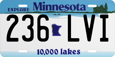 MN license plate 236LVI
