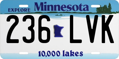MN license plate 236LVK