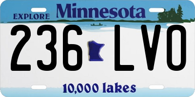 MN license plate 236LVO