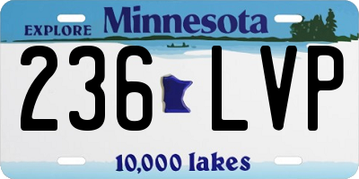 MN license plate 236LVP