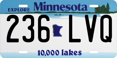 MN license plate 236LVQ