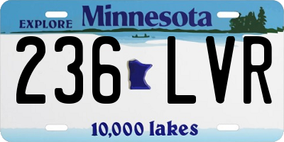 MN license plate 236LVR