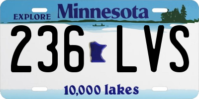 MN license plate 236LVS