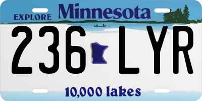 MN license plate 236LYR