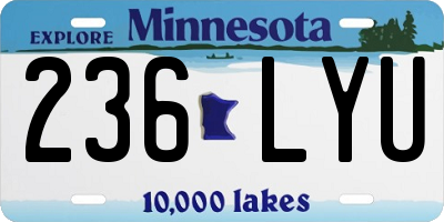 MN license plate 236LYU