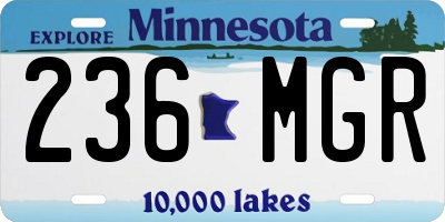 MN license plate 236MGR