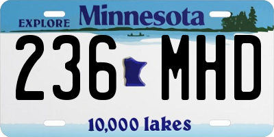 MN license plate 236MHD