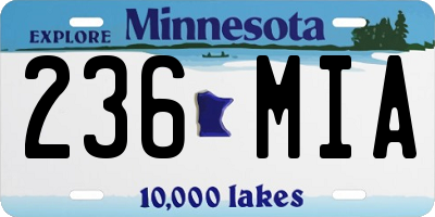 MN license plate 236MIA