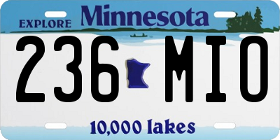 MN license plate 236MIO