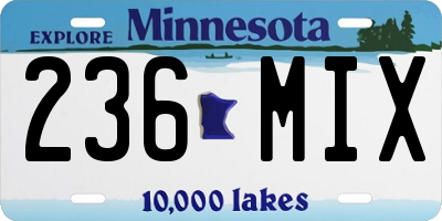 MN license plate 236MIX