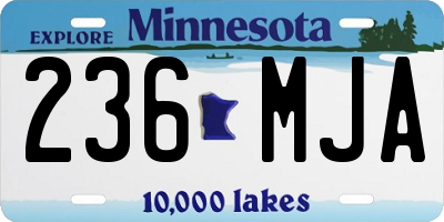 MN license plate 236MJA