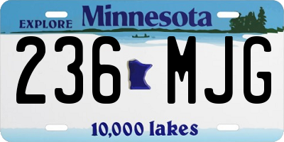 MN license plate 236MJG