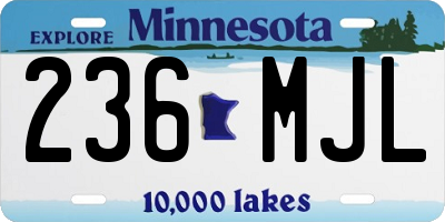 MN license plate 236MJL