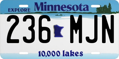 MN license plate 236MJN