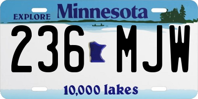 MN license plate 236MJW