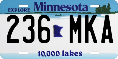 MN license plate 236MKA