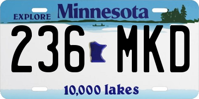 MN license plate 236MKD